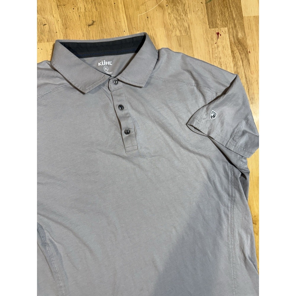 Kuhl Gray Wildfibre Polo Shirt XL 100% Organic Cotton Short Sleeve Men's Golf